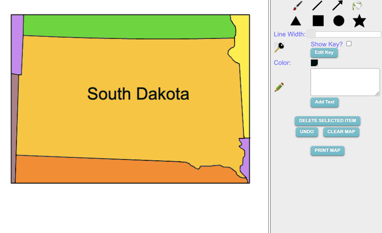 Make your Own South Dakota Map Online